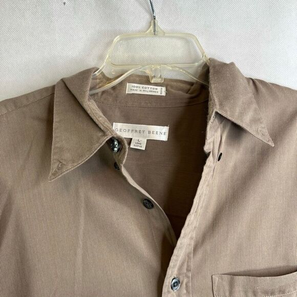 Geoffrey Beene 100% Cotton Light Corduroy Button Down Shirt Men's Size Large - Picture 3 of 8